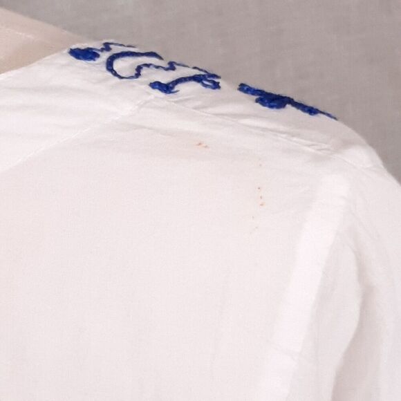 Sita Women's Floral Embroidered Tunic Size Small White 100% Cotton 3/4 Sleeve - Picture 13 of 13